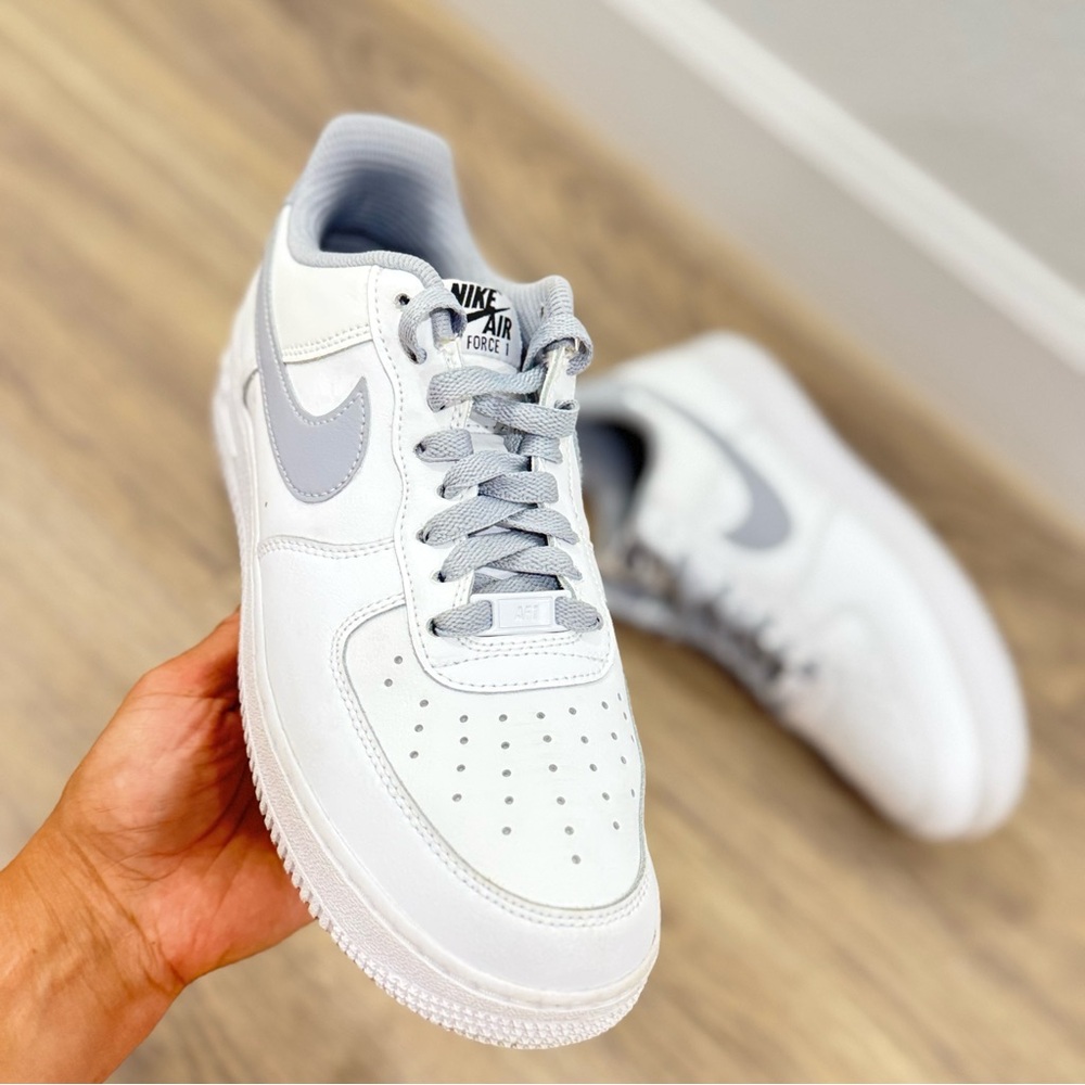 Nike Air Force 1 Men's White and Gray Sneakers